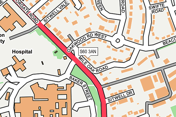 S60 3AN map - OS OpenMap – Local (Ordnance Survey)