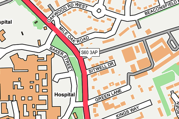 S60 3AP map - OS OpenMap – Local (Ordnance Survey)