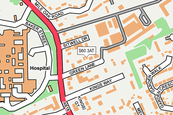 S60 3AT map - OS OpenMap – Local (Ordnance Survey)