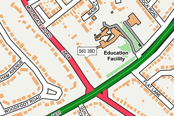 S60 3BD map - OS OpenMap – Local (Ordnance Survey)