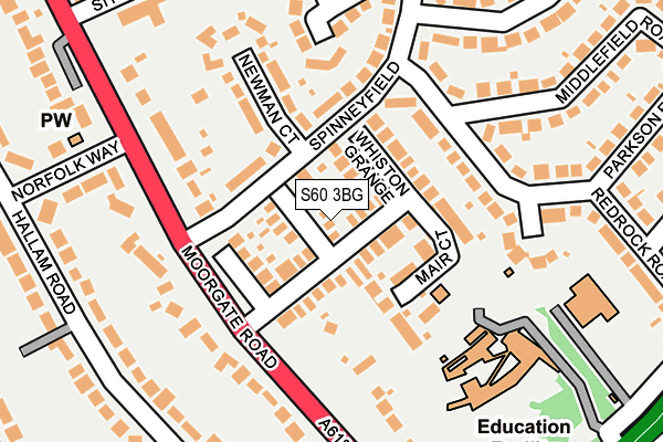 S60 3BG map - OS OpenMap – Local (Ordnance Survey)