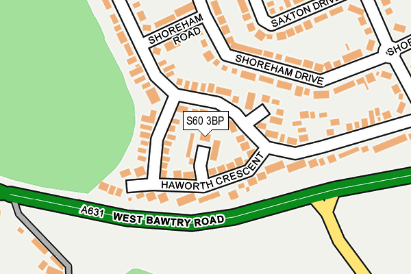 S60 3BP map - OS OpenMap – Local (Ordnance Survey)