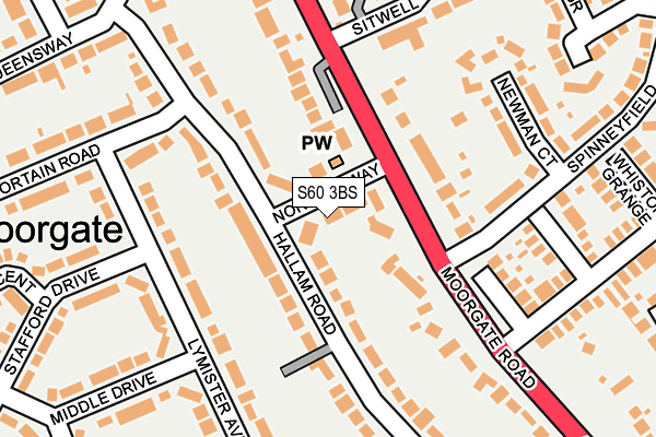 S60 3BS map - OS OpenMap – Local (Ordnance Survey)