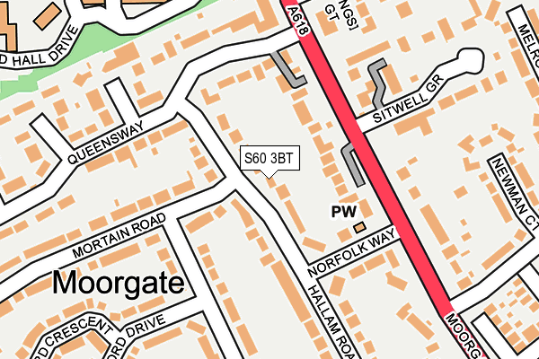 S60 3BT map - OS OpenMap – Local (Ordnance Survey)