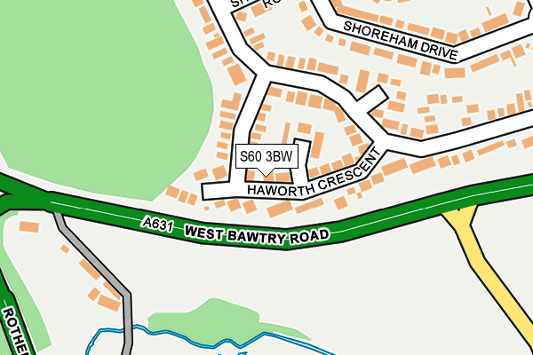 S60 3BW map - OS OpenMap – Local (Ordnance Survey)