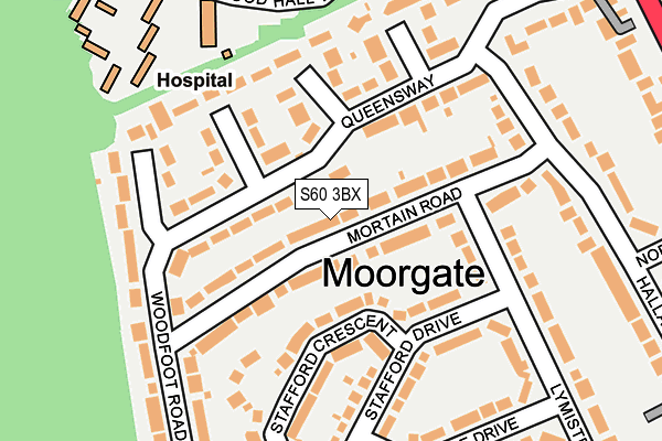 S60 3BX map - OS OpenMap – Local (Ordnance Survey)