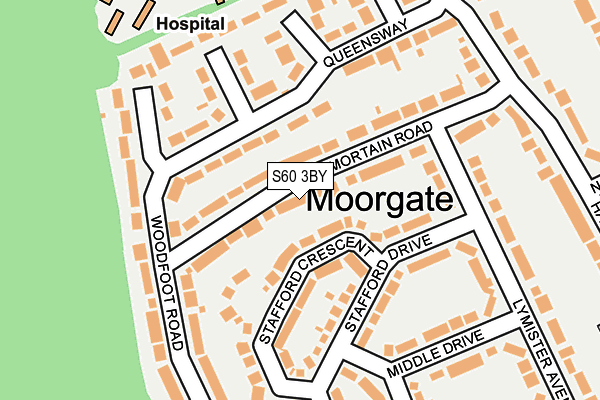 S60 3BY map - OS OpenMap – Local (Ordnance Survey)