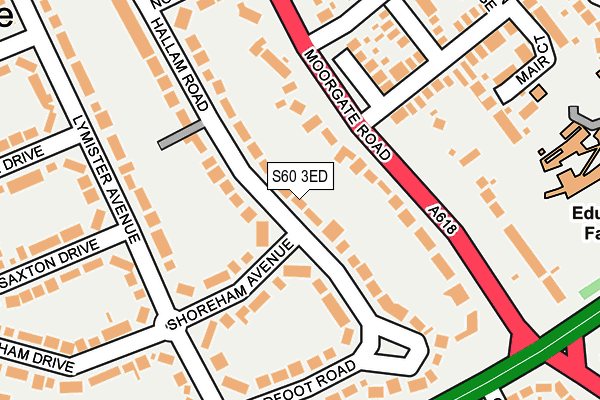 S60 3ED map - OS OpenMap – Local (Ordnance Survey)