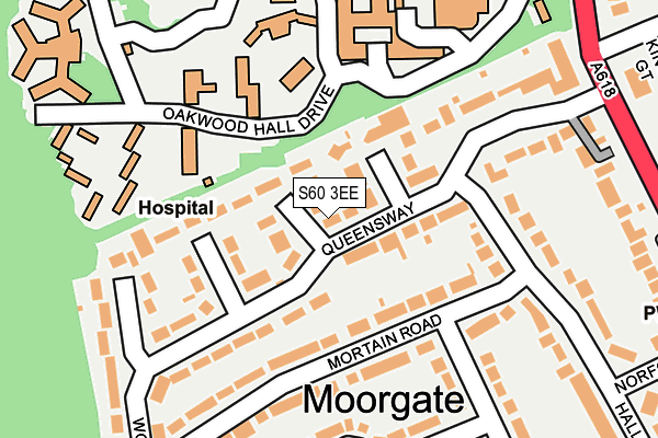 S60 3EE map - OS OpenMap – Local (Ordnance Survey)