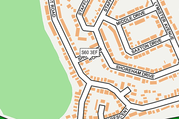 S60 3EF map - OS OpenMap – Local (Ordnance Survey)