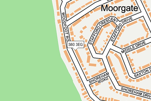 S60 3EG map - OS OpenMap – Local (Ordnance Survey)