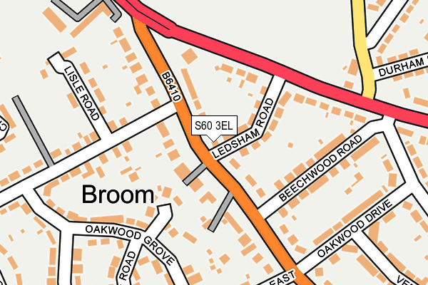 S60 3EL map - OS OpenMap – Local (Ordnance Survey)