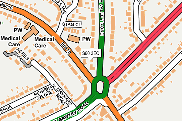 S60 3EQ map - OS OpenMap – Local (Ordnance Survey)