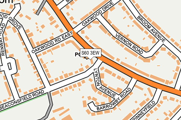 S60 3EW map - OS OpenMap – Local (Ordnance Survey)