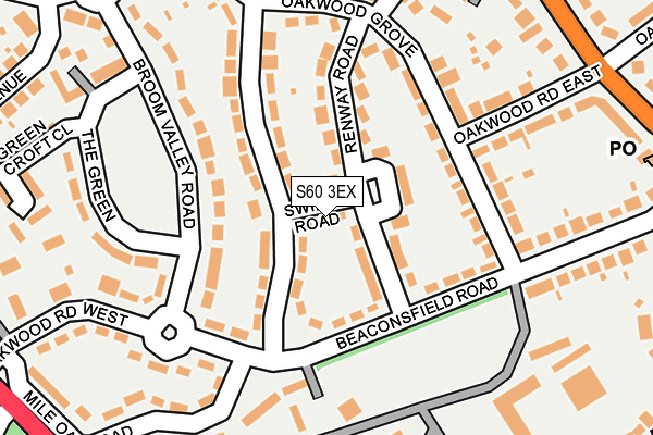 S60 3EX map - OS OpenMap – Local (Ordnance Survey)