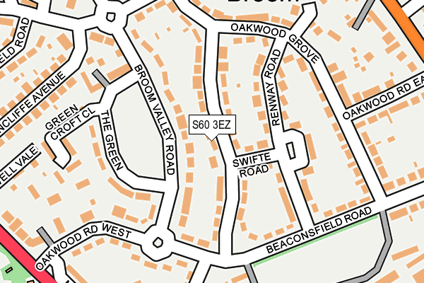 S60 3EZ map - OS OpenMap – Local (Ordnance Survey)
