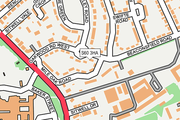 S60 3HA map - OS OpenMap – Local (Ordnance Survey)