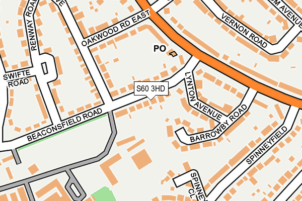 S60 3HD map - OS OpenMap – Local (Ordnance Survey)