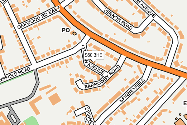 S60 3HE map - OS OpenMap – Local (Ordnance Survey)