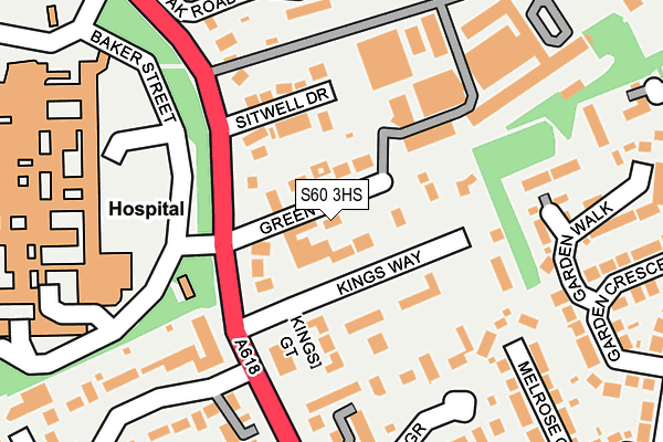 S60 3HS map - OS OpenMap – Local (Ordnance Survey)