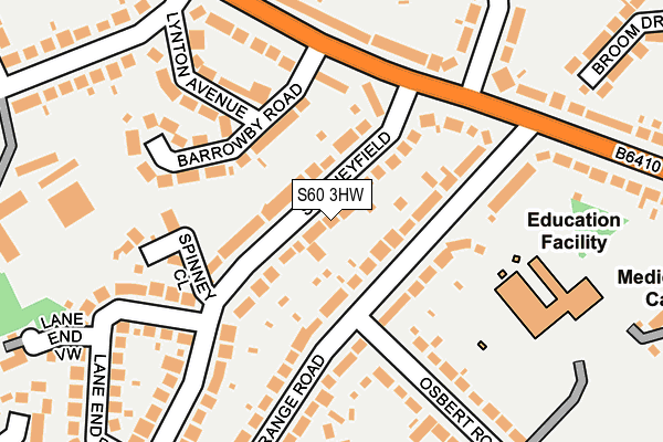 S60 3HW map - OS OpenMap – Local (Ordnance Survey)