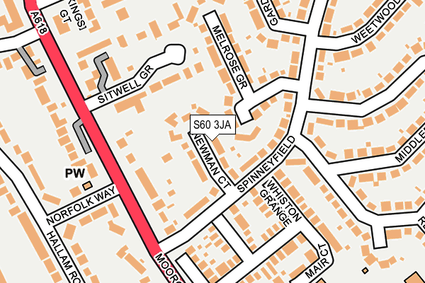 S60 3JA map - OS OpenMap – Local (Ordnance Survey)
