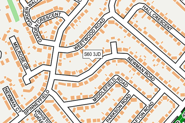 S60 3JD map - OS OpenMap – Local (Ordnance Survey)