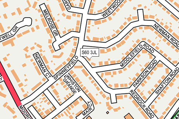 S60 3JL map - OS OpenMap – Local (Ordnance Survey)