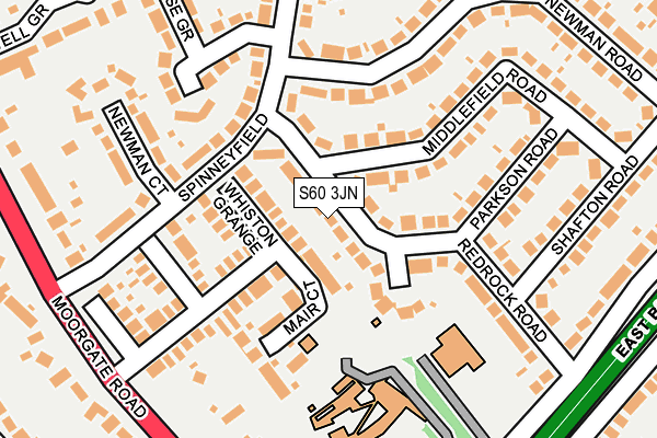 S60 3JN map - OS OpenMap – Local (Ordnance Survey)