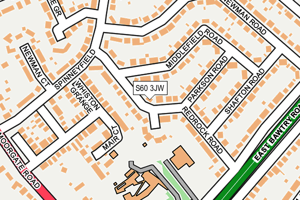 S60 3JW map - OS OpenMap – Local (Ordnance Survey)