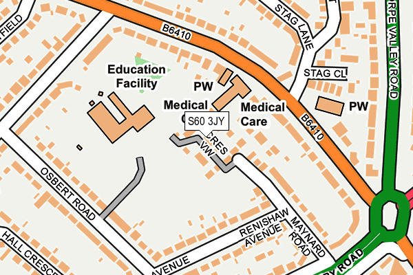 S60 3JY map - OS OpenMap – Local (Ordnance Survey)