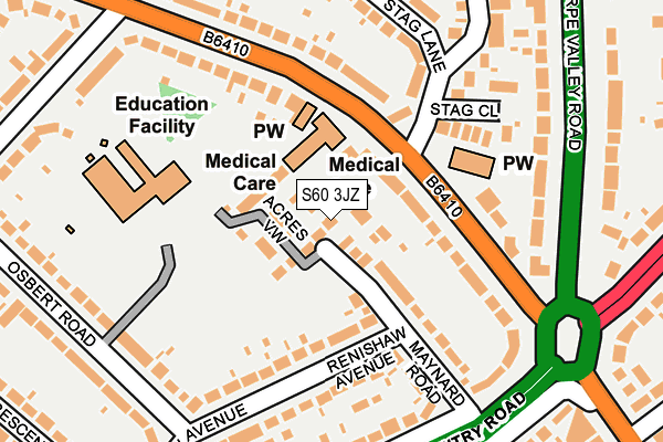 S60 3JZ map - OS OpenMap – Local (Ordnance Survey)