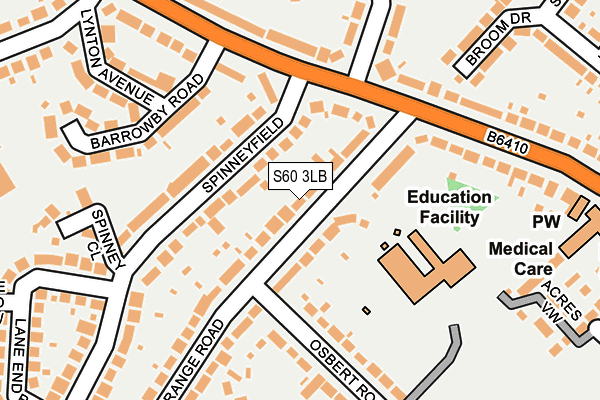 S60 3LB map - OS OpenMap – Local (Ordnance Survey)