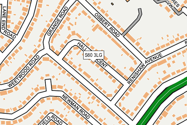 S60 3LG map - OS OpenMap – Local (Ordnance Survey)