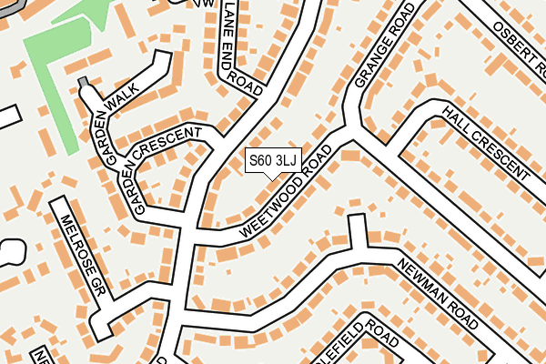 S60 3LJ map - OS OpenMap – Local (Ordnance Survey)