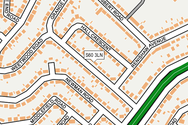 S60 3LN map - OS OpenMap – Local (Ordnance Survey)