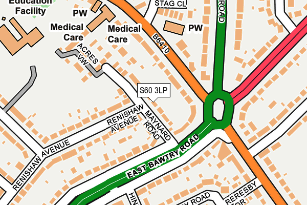 S60 3LP map - OS OpenMap – Local (Ordnance Survey)