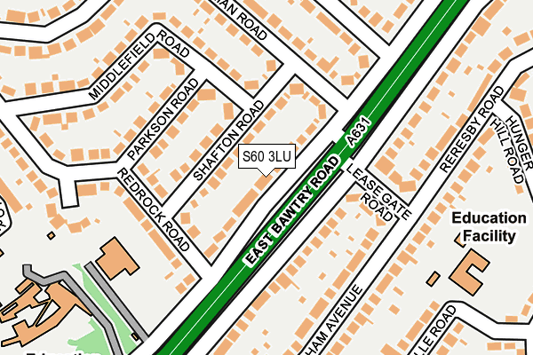 S60 3LU map - OS OpenMap – Local (Ordnance Survey)