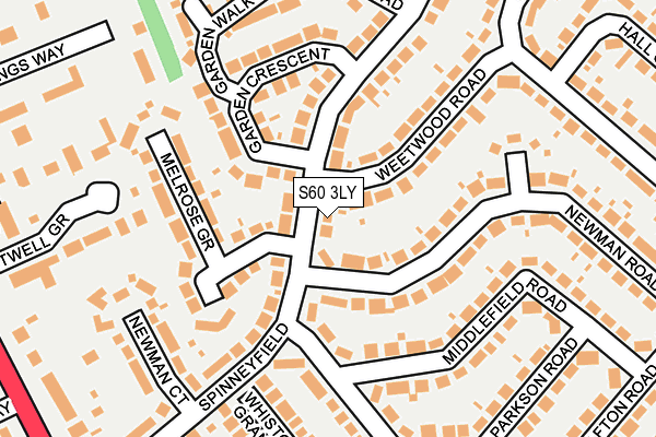 S60 3LY map - OS OpenMap – Local (Ordnance Survey)