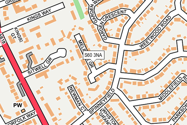 S60 3NA map - OS OpenMap – Local (Ordnance Survey)