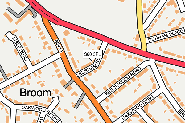 S60 3PL map - OS OpenMap – Local (Ordnance Survey)