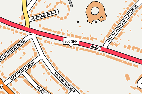 S60 3PP map - OS OpenMap – Local (Ordnance Survey)