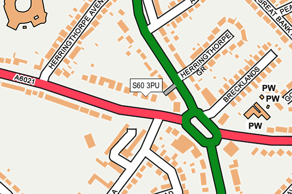 S60 3PU map - OS OpenMap – Local (Ordnance Survey)