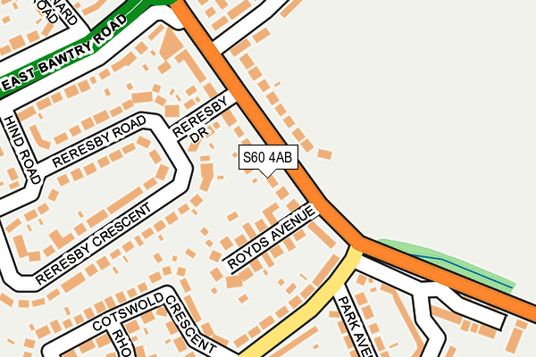 S60 4AB map - OS OpenMap – Local (Ordnance Survey)