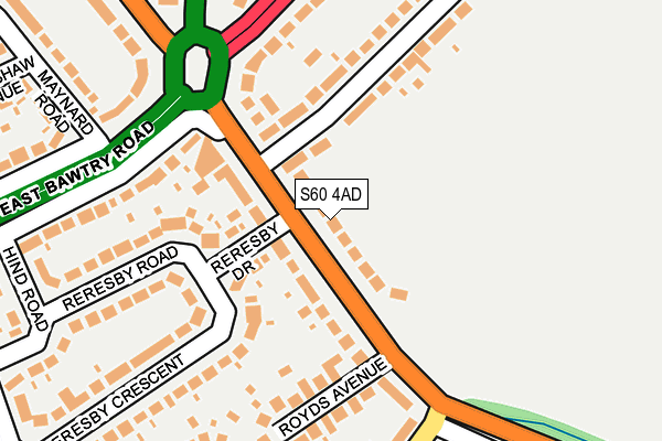 S60 4AD map - OS OpenMap – Local (Ordnance Survey)