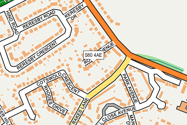 S60 4AE map - OS OpenMap – Local (Ordnance Survey)