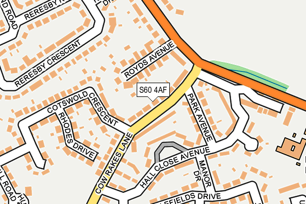 S60 4AF map - OS OpenMap – Local (Ordnance Survey)