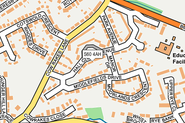 S60 4AH map - OS OpenMap – Local (Ordnance Survey)