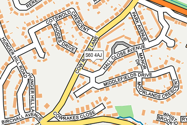 S60 4AJ map - OS OpenMap – Local (Ordnance Survey)