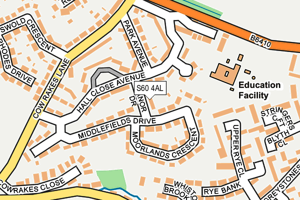 S60 4AL map - OS OpenMap – Local (Ordnance Survey)